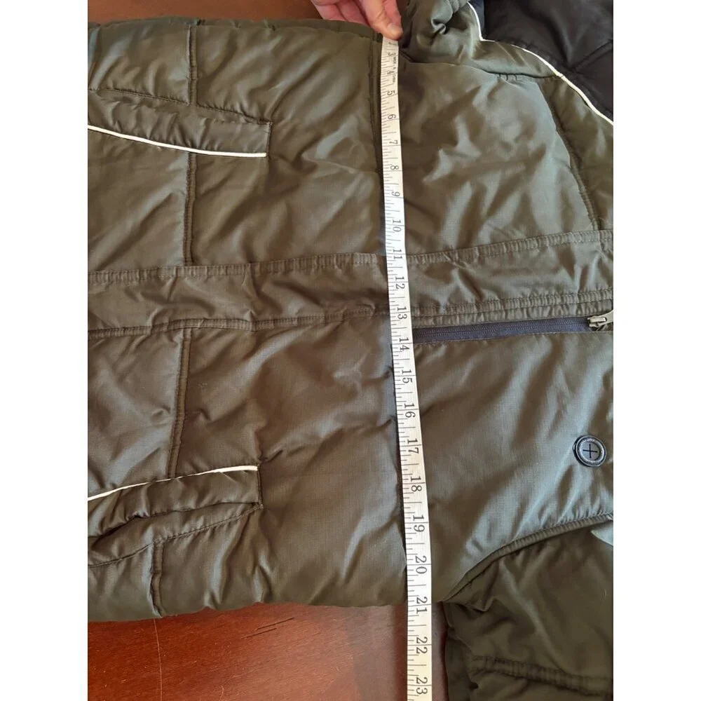 Protection System Boys Winter Jacket Size 14/16 Olive Green Black Hooded Puffer